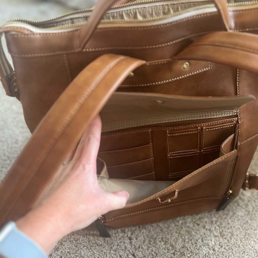 Kelly Moore Tan Leather Backpack - Picture 4 of 6